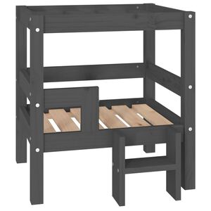 vidaXL Hundeseng gr&aring; 55,5x53,5x60 cm heltre furu