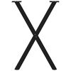 vidaXL Spisebordben X-formet 2 stk svart 57 x (72-73) cm stål