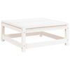 vidaXL Fotskammel til hage hvit 70x70x30 cm heltre furu