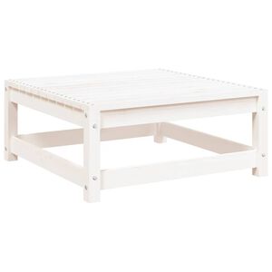 vidaXL Fotskammel til hage hvit 70x70x30 cm heltre furu