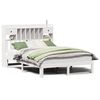 vidaXL Seng med bokhylle uten madrass hvit 135x190 cm heltre furu