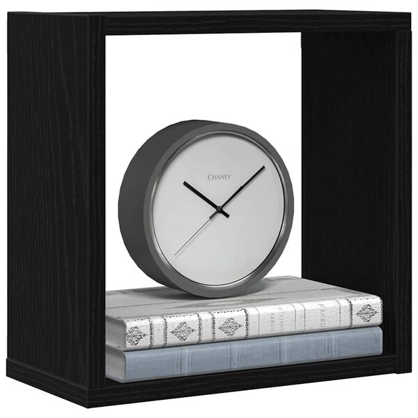 vidaXL Vegghyller kube 6 stk svart eik 30x15x30 cm konstruert tre