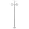 vidaXL Hagelyktestolpe E27 220 cm aluminium 3 lamper hvit