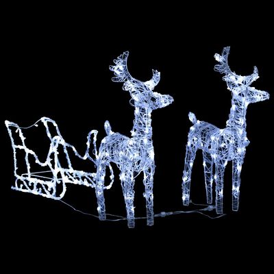 vidaXL Reinsdyr og slede julepynt 160 LED 130 cm akryl