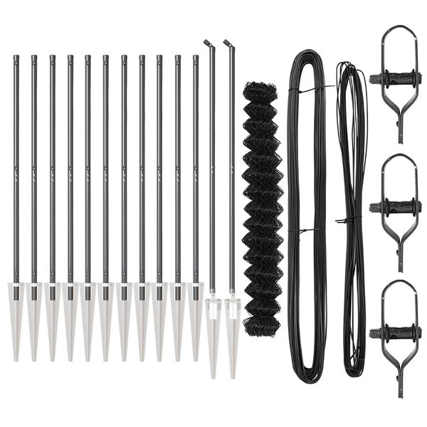 vidaXL Gjerdep&aring;le Gr&aring; 25 x 1,6 m (60 x 60 mm netting) St&aring;l og PVC