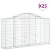 vidaXL Gabionkurver buede 25 stk 200x30x100/120 cm galvanisert jern