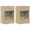 vidaXL Vegghengte skap med LED-lys for TV 2 stk sonoma eik 40x30x60,5 cm