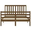 vidaXL Sengeramme med hodegavl honningbrun 140x190 cm heltre