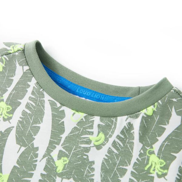 T-skjorte for barn ecru og mørkeeføy 92