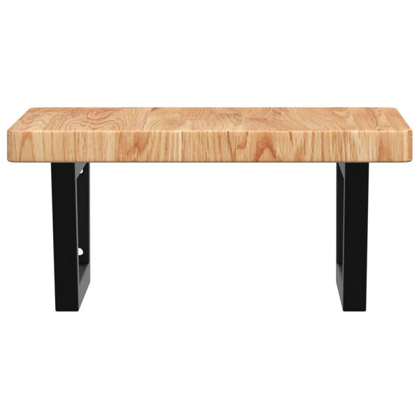 vidaXL Servanthylle veggmontert stål og heltre eik