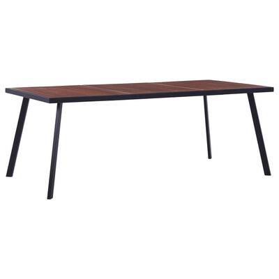 vidaXL Spisebord mørk trefarge og svart 200x100x75 cm MDF