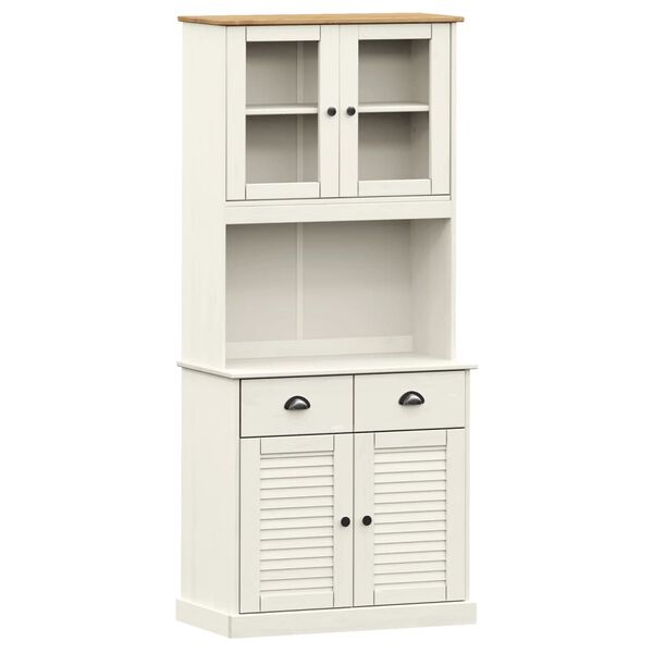vidaXL Highboard VIGO hvit 78x40x175 cm heltre furu