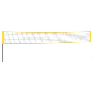 vidaXL Badmintonnett gul og svart 600x155 cm PE stoff