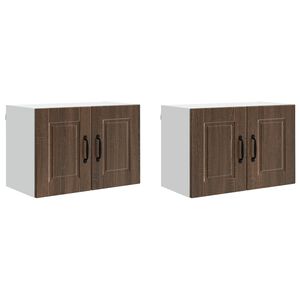 vidaXL Oppvaskmaskin-panel 2 pcs Brun Eik 60 x 31 x 40 cm