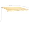 vidaXL Manuell uttrekkbar markise 450x300 cm gul og hvit