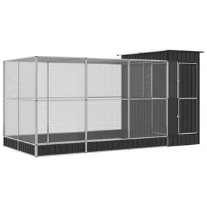 vidaXL Voliere med forlengelse s&oslash;lv 416x203x216 cm st&aring;l