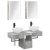 vidaXL Baderomsskapsett 5 pcs Betonggr&aring; 43 x 11,5 x 60,5 cm