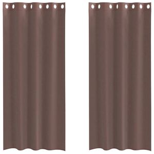 vidaXL Voilegardiner med grommets 2 stk brun 140x225 cm