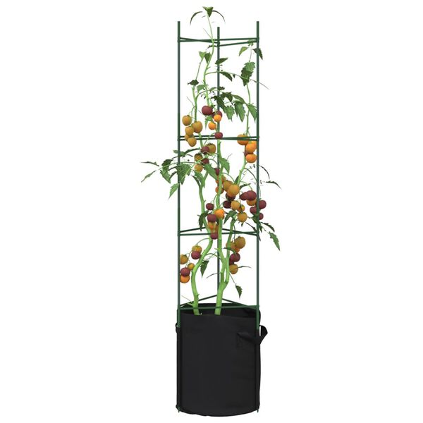 vidaXL Tomatbur med plantepose 2 stk 154 cm st&aring;l og PP
