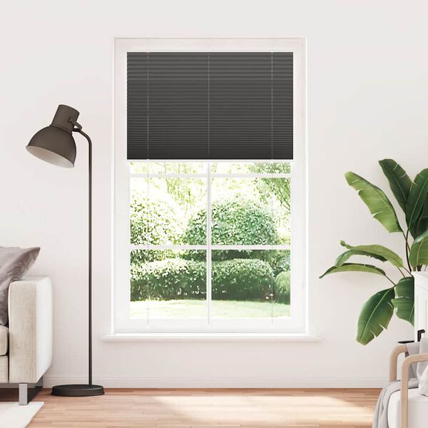 vidaXL plisségardin sort 120x200 cm Stoff Bredde 119,4 cm Polyester