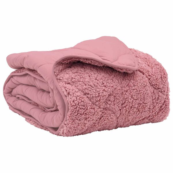 vidaXL Vinter Dynen Rosa 220 x 240 cm Mikrofiber og Teddy fleece