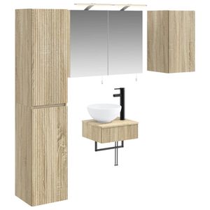 vidaXL Baderomsinnredningssett 5 pcs Sonoma eik