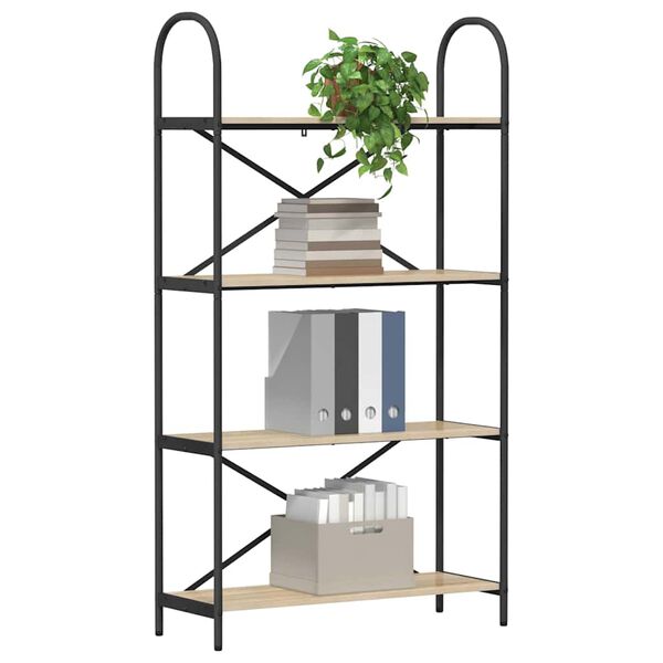 vidaXL Bokhylle Sonoma eik 80 x 30 x 146 cm Konstruert tre