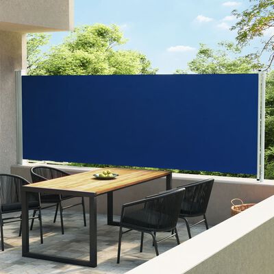vidaXL Uttrekkbar sidemarkise 600x160 cm blå