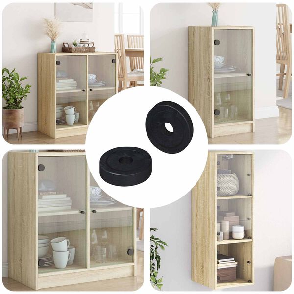 vidaXL passer for Flat Skive 2 pcs Svart &empty;15 x 3 mm PVC Copolymer