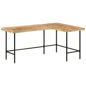 vidaXL Skrivebord 165x110x77 cm heltre mango og jern