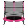 vidaXL Trampoline med sikkerhetsnett 140x160 cm rosa