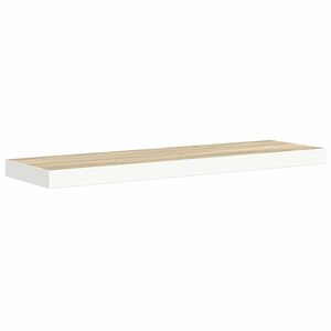 vidaXL Flytende vegghylle eik og hvit 90x23,5x3,8 cm MDF