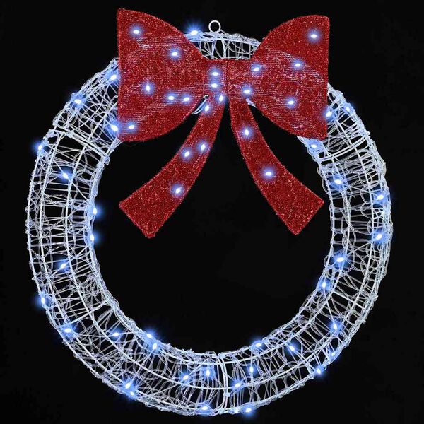 vidaXL Krans med 60 LED Kaldhvit 76 x 8.5 x 76 cm Akryl