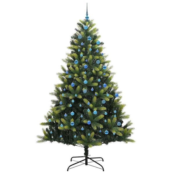 vidaXL Kunstig leddet juletre med 300 LED-lamper gr&oslash;nn 240 cm