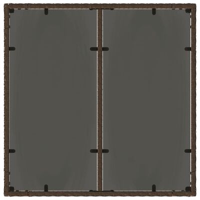 vidaXL Hagebord med glassplate brun 90x90x75 cm polyrotting