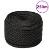 vidaXL Arbeidstau svart 12 mm 250 m polypropylen