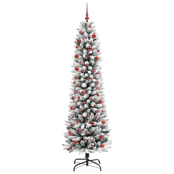 vidaXL Kunstig juletre med 300 LED Hvit 210 cm PVC og Metall og Plast