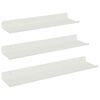 vidaXL Flytende hylle 3 stk. Hvit 40 x 9 x 2,5 cm St&aring;l