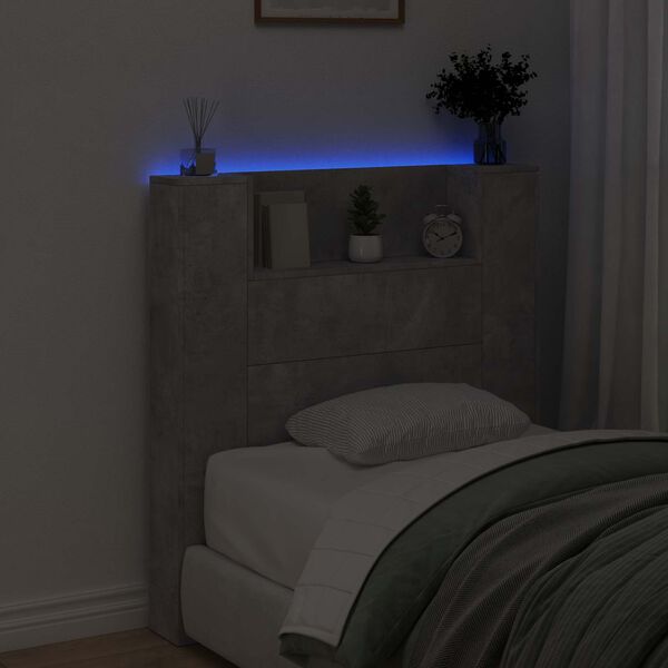 vidaXL Hodegavl Betonggr&aring; 100 x 16,5 x 103,5 cm Konstruert tre