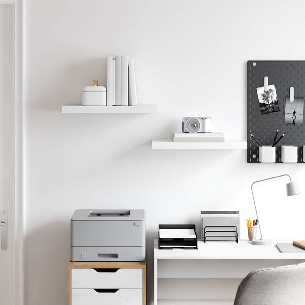 vidaXL Flytende vegghyller 2 stk hvit 50x23x3,8 cm MDF