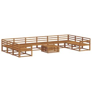 vidaXL Utend&oslash;rs sofa-sett 11 pcs Naturlig Solid akasietre