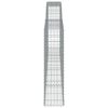 vidaXL Gabionkurver buede 15 stk 400x30x120/140 cm galvanisert jern