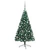 vidaXL Forh&aring;ndsbelyst kunstig halvt juletre med kulesett gr&oslash;nn 240 cm