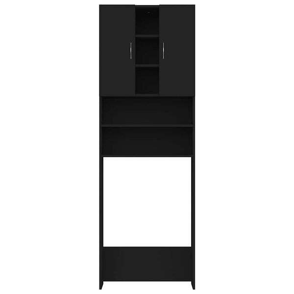 vidaXL Vaskemaskinskap svart 64x25,5x190 cm