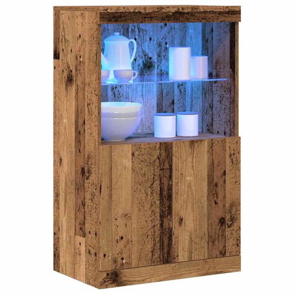 vidaXL LED sideboard Brun 60 x 37 x 100 cm Konstruert tre