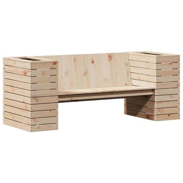 vidaXL Benk med plantekasser 167,5x60x65 cm heltre furu