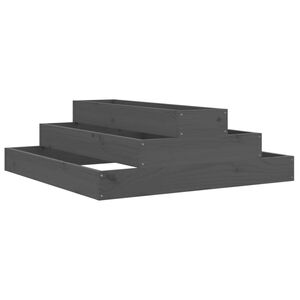 vidaXL Plantekasse gr&aring; 80x80x27 cm heltre furu