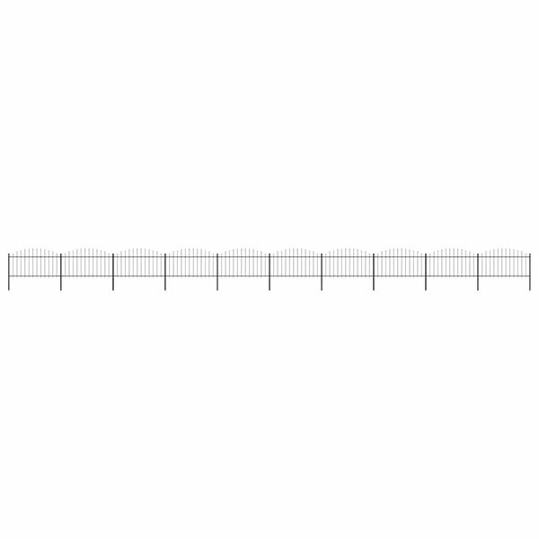 vidaXL Hagegjerde med spydtopp st&aring;l 1781,5x150 cm svart