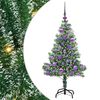 vidaXL Kunstig Julesekk Sn&oslash; Flocket med LED Lys Gr&oslash;nn og hvit 120 cm