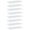 vidaXL Hylleplater 8 stk h&oslash;yglans hvit 40x20x1,5 cm konstruert tre